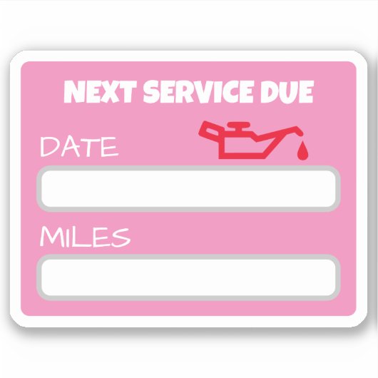 カスタマイズ可能なかわいい油変更リマインダー油変更 シール (正面)