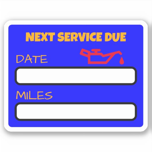 カスタマイズ可能なかわいい油変更リマインダー油変更 シール (正面)