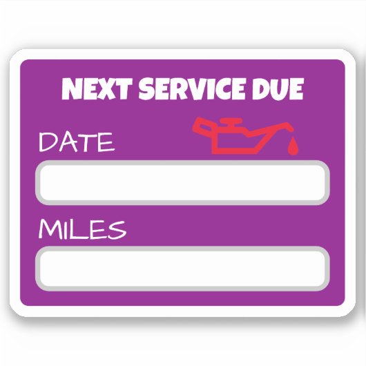 カスタマイズ可能なかわいい油変更リマインダー油変更 シール (正面)