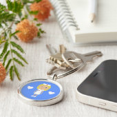 カスタマイズ可能なかわいい漫画のナース及びハート キーホルダー (側面)