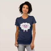 カスタマイズ可能なかわいい漫画のヒツジの動物の慈善 Tシャツ (正面フル)