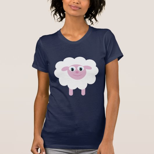 カスタマイズ可能なかわいい漫画のヒツジの動物の慈善 Tシャツ (正面)