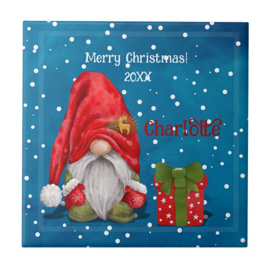 カスタマイズ可能なかわいい父クリスマス タイル (正面)