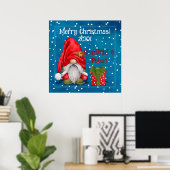 カスタマイズ可能なかわいい父クリスマス ポスター (ホームオフィス)