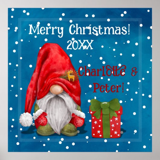 カスタマイズ可能なかわいい父クリスマス ポスター (正面)