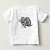 カスタマイズ可能なかわいい猫と子猫のスケッチ ベビーTシャツ (裏面)