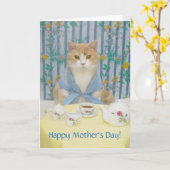 カスタマイズ可能なかわいい/おもしろい猫 カード (黄色い花)