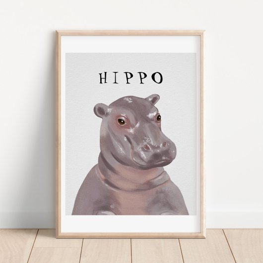 カスタマイズ可能なかわいいHippoスケッチキッズポスター ポスター