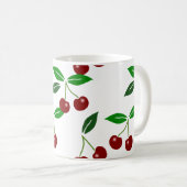 カスタマイズ可能なさくらんぼのシームレスなパターン コーヒーマグカップ (正面右)