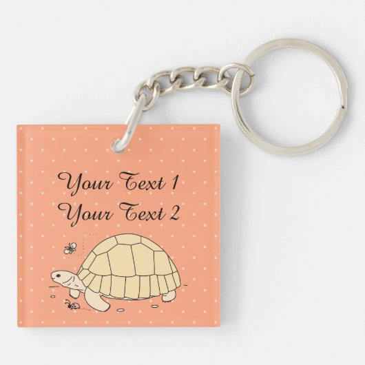 カスタマイズ可能なすき先のカメKeychain キーホルダー (裏面)