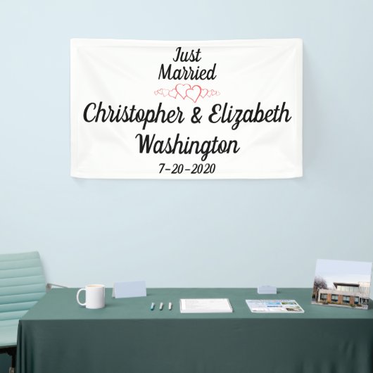 カスタマイズ可能なたった今結婚しました- 横断幕 (トレードショー)