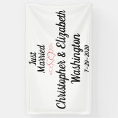 カスタマイズ可能なたった今結婚しました- 横断幕 (縦)