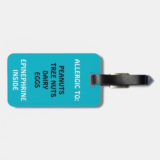 カスタマイズ可能なてんとう虫の食物アレルギー医学警報 ラゲッジタグ (裏面横)