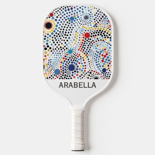 カスタマイズ可能なはっきりした動的点々のある宇宙抽象芸術 ピックルボールラケット (正面)