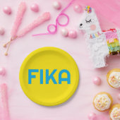 カスタマイズ可能なはっきりしたFIKA黄色と青 ペーパープレート (パーティー)