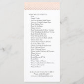 カスタマイズ可能なばら色の金ゴールドメニュー棚カード メニュー (裏面)