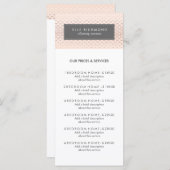 カスタマイズ可能なばら色の金ゴールドメニュー棚カード メニュー (正面/裏面)