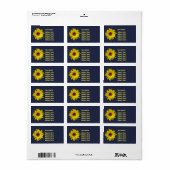 カスタマイズ可能なひまわり住所 シール (フルシート)