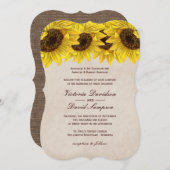 カスタマイズ可能なひまわり結婚式招待状 招待状 (正面/裏面)