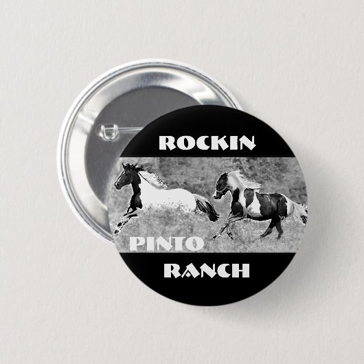 カスタマイズ可能なまだら馬の疾走すること 缶バッジ (正面&裏面)