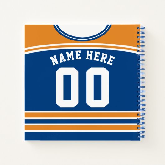 カスタマイズ可能なアイスホッケージャージーテンプレートノートブック ノートブック (裏面)