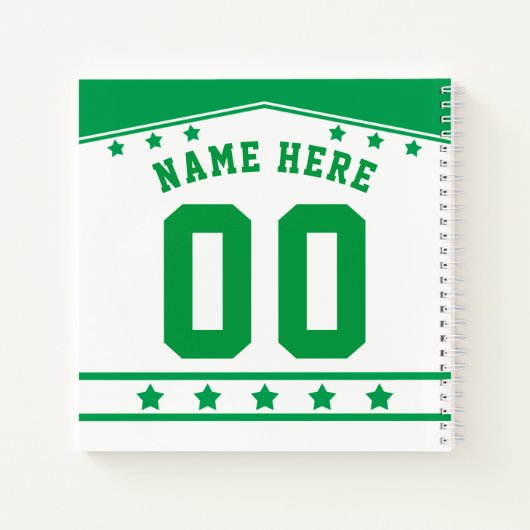 カスタマイズ可能なアイスホッケージャージーノートブック ノートブック (裏面)