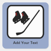 カスタマイズ可能なアイスホッケーロゴ スクエアシール (正面)