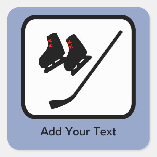 カスタマイズ可能なアイスホッケーロゴ スクエアシール (正面)