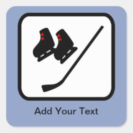 カスタマイズ可能なアイスホッケーロゴ スクエアシール