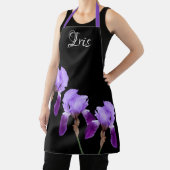 カスタマイズ可能なアイリス名かわいらし紫色のアイリスフローラ エプロン (インサイチュ)