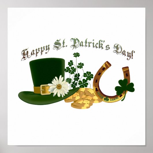 カスタマイズ可能なアイリッシュセントパトリックデザイン ポスター (正面)