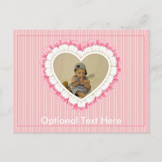 カスタマイズ可能なアイレットレースハート葉書 ポストカード (正面)