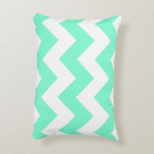 カスタマイズ可能なアクアマリンジグザグパターン アクセントクッション (裏面(縦))