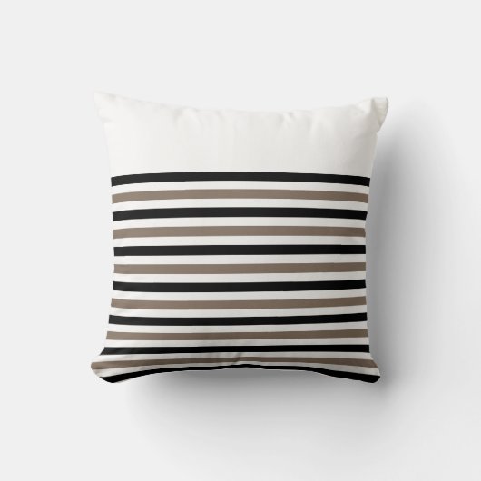 カスタマイズ可能なアクセントの白黒のストライプ クッション (正面)