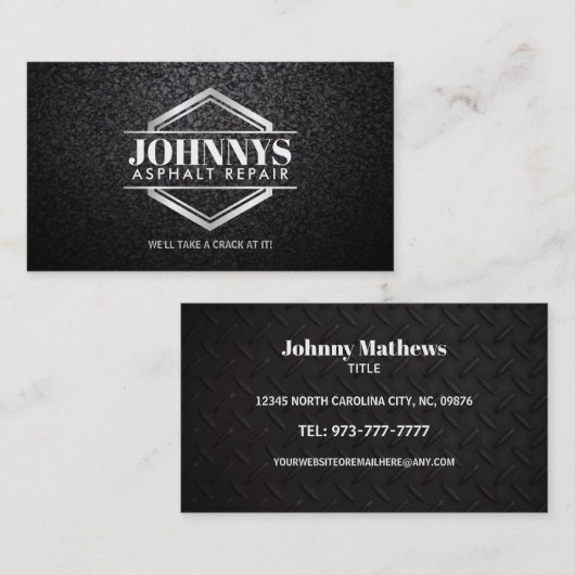 カスタマイズ可能なアスファルト修理名刺 名刺 (正面/裏面)