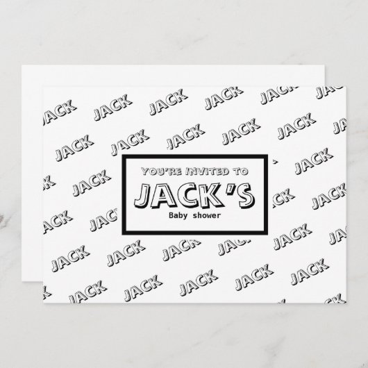 カスタマイズ可能なアナウンス赤ちゃんシャワー 招待状 (正面/裏面)