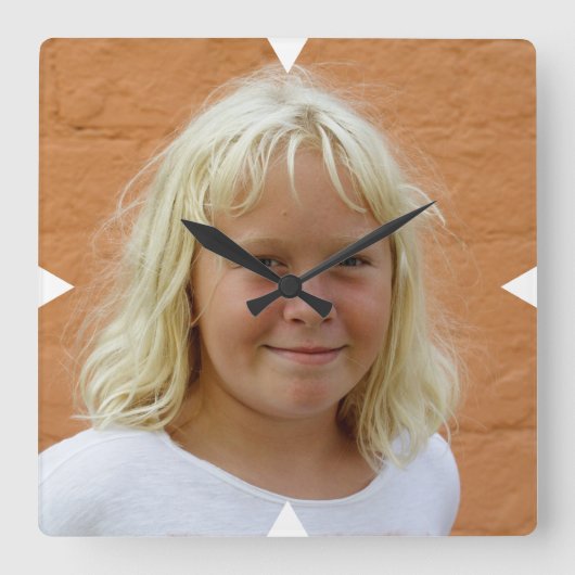 カスタマイズ可能なアナログウォールクロック スクエア壁時計 (正面)