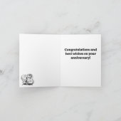 カスタマイズ可能なアニバーサリーカップルスケッチ カード (内部)