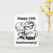 カスタマイズ可能なアニバーサリーカップルスケッチ カード (黄色い花)