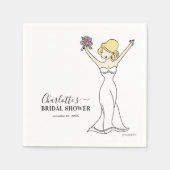 カスタマイズ可能なアバターブライダルシャワー | 髪を上げる スタンダードカクテルナプキン (正面)