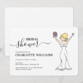 カスタマイズ可能なアバター ブライダルシャワー | ヘアアップ 招待状 (正面/裏面)