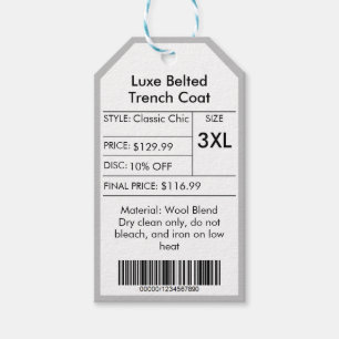 カスタマイズ可能なアパレルブランディング価格割引ラベル ギフトタグ