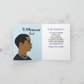 カスタマイズ可能なアフリカ系アメリカンソン誕生日 カード (内部)