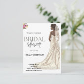 カスタマイズ可能なアフリカ系アメリカンブライドブライダルシャワー ポストカード (スタンド正面)