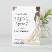 カスタマイズ可能なアフリカ系アメリカンブライドブライダルシャワー 招待状 (スタンド正面)