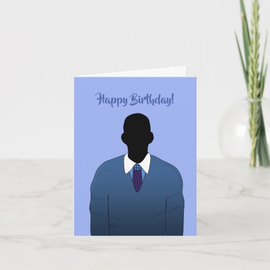 カスタマイズ可能なアフリカ系アメリカ人男性誕生日 カード (正面)