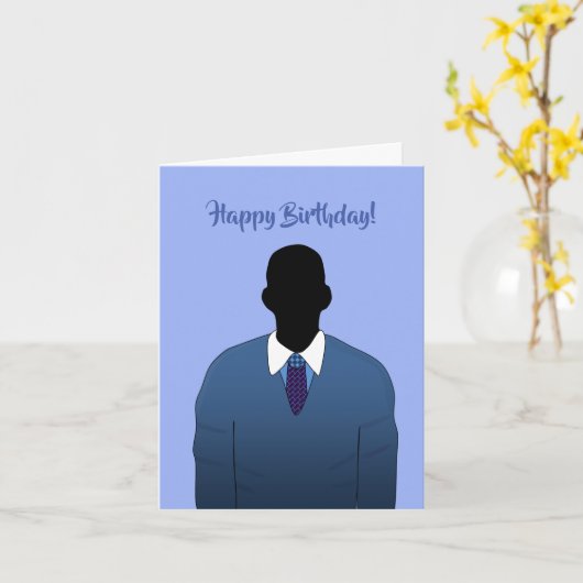 カスタマイズ可能なアフリカ系アメリカ人男性誕生日 カード (黄色い花)