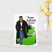 カスタマイズ可能なアフリカ系アメリカ人男性誕生日 カード (黄色い花)