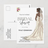 カスタマイズ可能なアフリカ系アメリカ人花嫁のブライズシャワー ポストカード (正面/裏面)