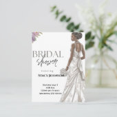 カスタマイズ可能なアフリカ系アメリカ人花嫁のブライズシャワー ポストカード (スタンド正面)